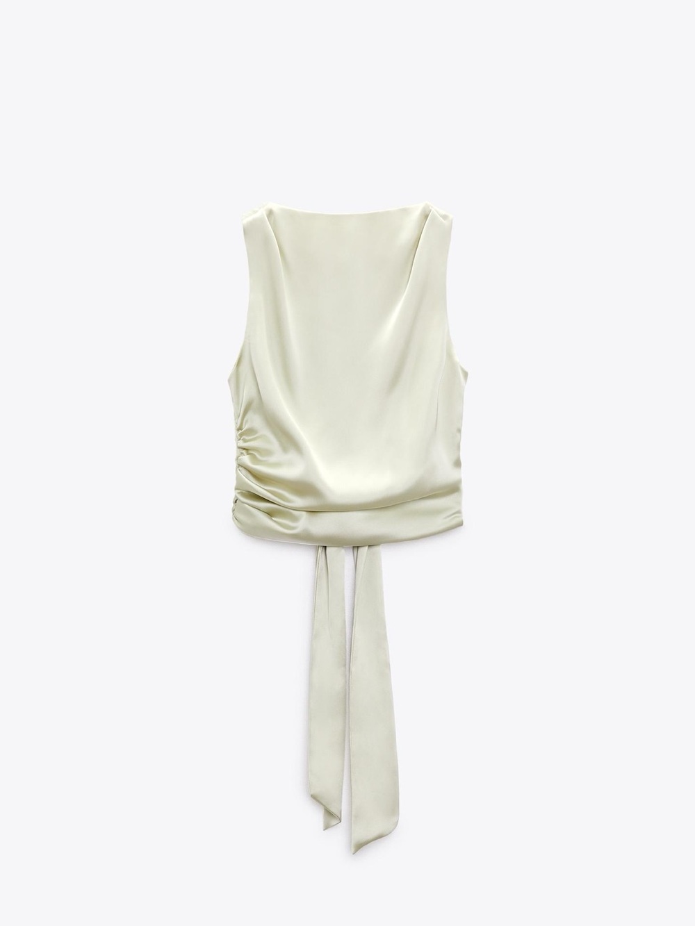 2 Zara open back satin effect topS